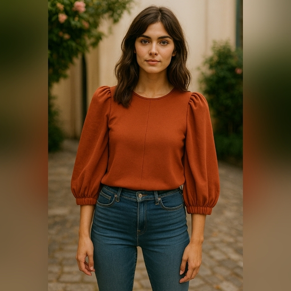 Anthropologie Tops - Thml Anthropologie ribbed sleeve shirt